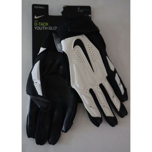 Nike N.FG.22.118.SL Unisex Youth Sz Small White/Black D-Tack 6.0 FG Gloves - Picture 2 of 5